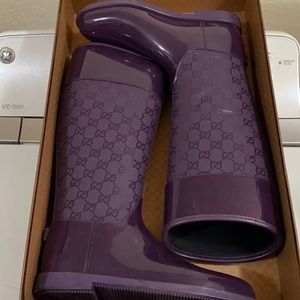 Purple Gucci Rain Boots